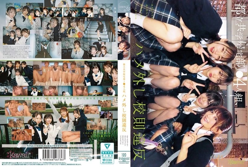 Four J-chan students from a Tokyo co-ed school go home and break the school rules by not getting laid. Karin, Meisa, Yuna, and Itsuki cover art